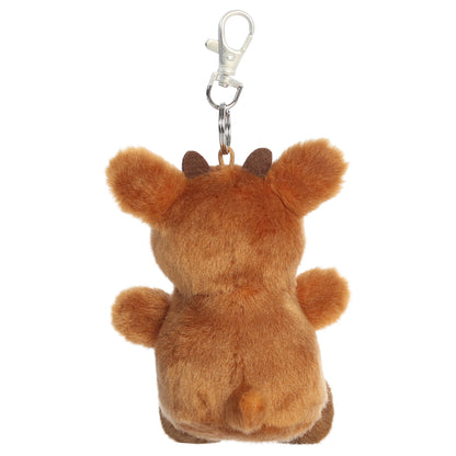 Palm Pals Rudolph clip-on keychain plush toy with a metal clip and bright red nose from Rudolph the Red-Nosed Reindeer.