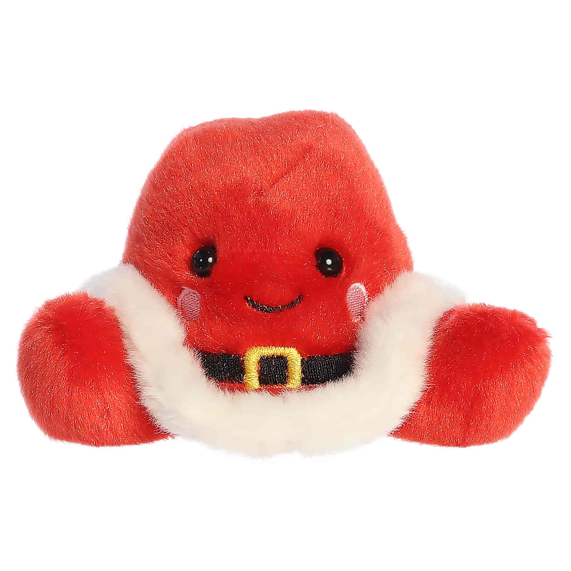 Palm Pals Santa Cowboy Hat 5-inch red plush cowboy hat with fluffy white trim and a black belt with a gold buckle detail.