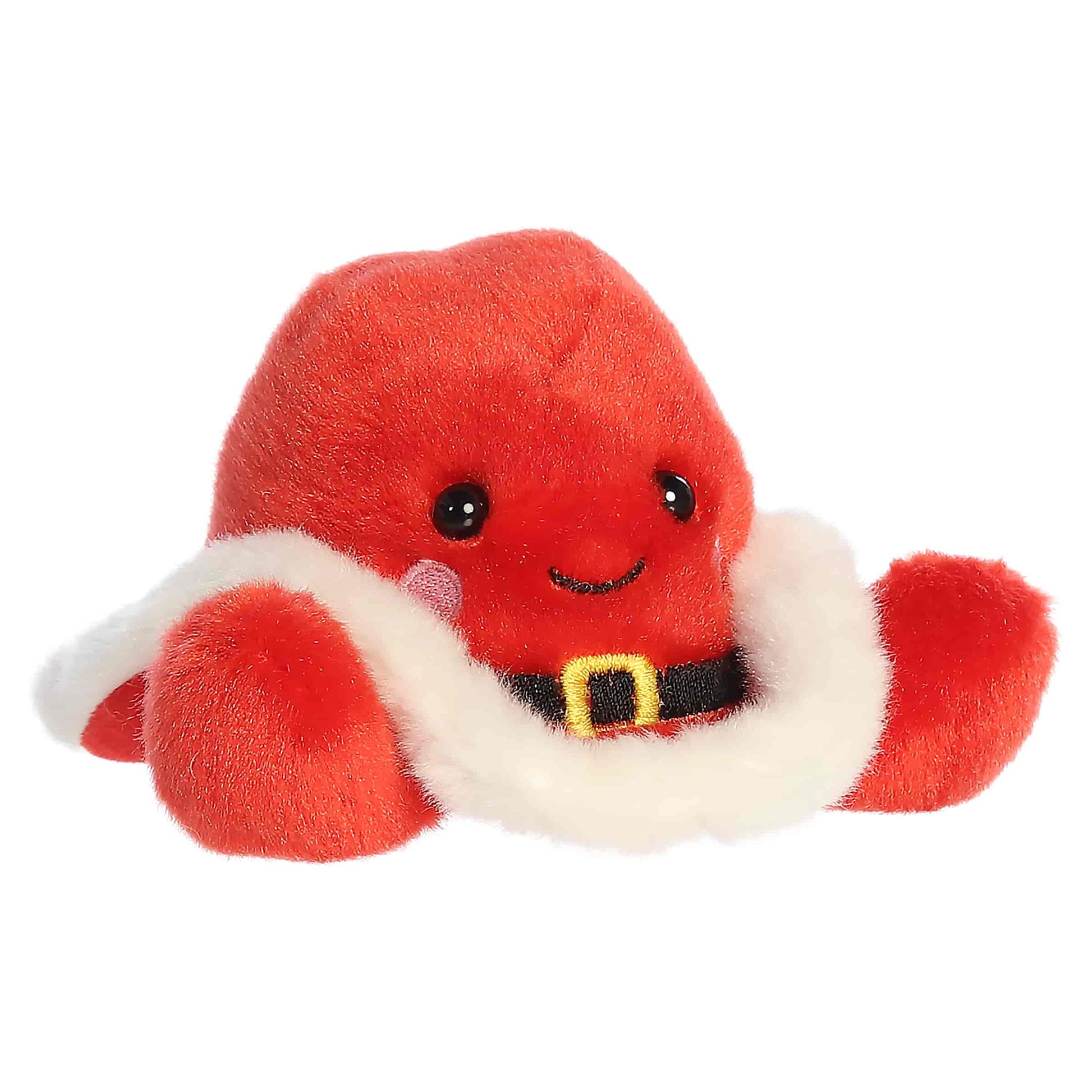 Palm Pals Santa Cowboy Hat 5-inch red plush cowboy hat with fluffy white trim and a black belt with a gold buckle detail.