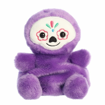 Palm Pals Sonia Sugar Skull 4.5-inch purple plush featuring an embroidered white face with pink floral details and a smile.