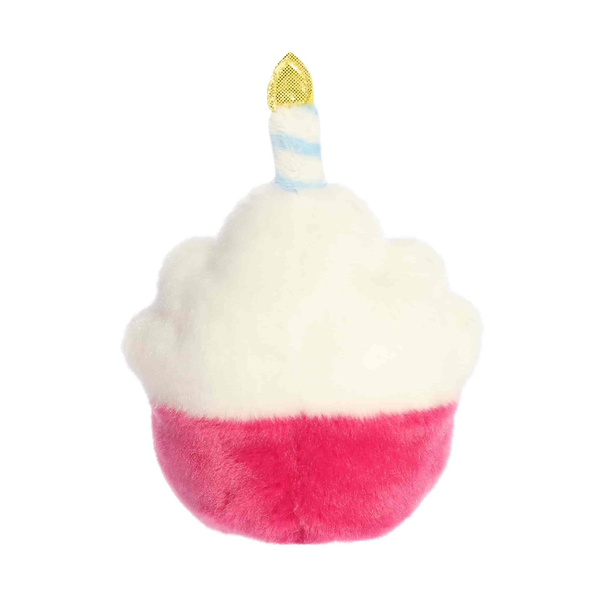 Back view of Palm Pals Sparkle Birthday Cupcake 5-inch plush soft toy