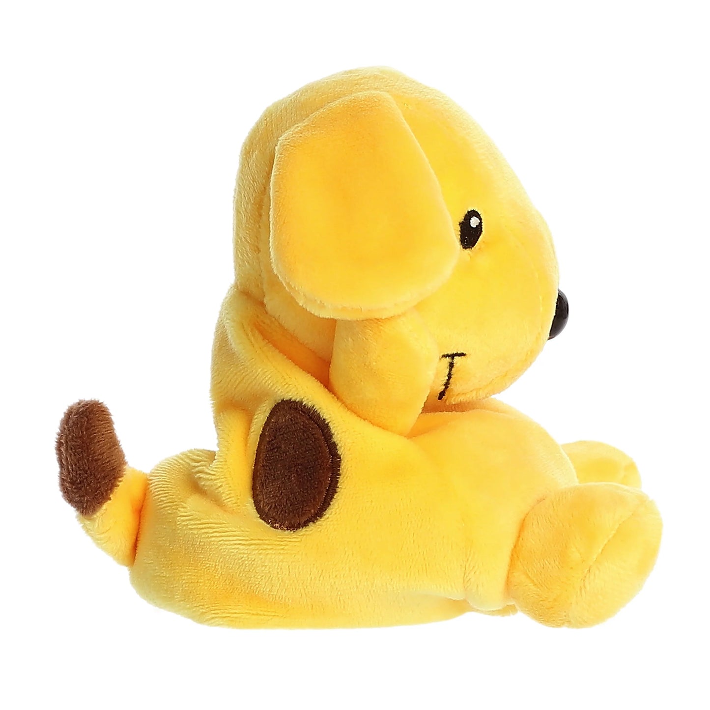 Side view of Palm Pals Spot 5-inch plush soft toy