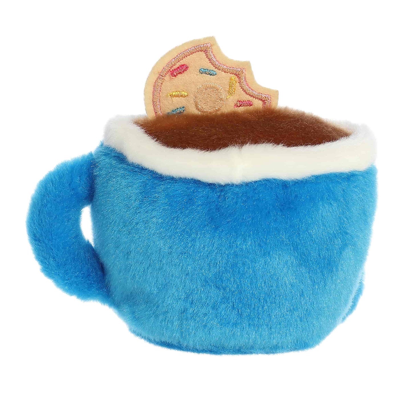 Back view of Palm Pals Tariq Coffee & Donut 5-inch plush soft toy