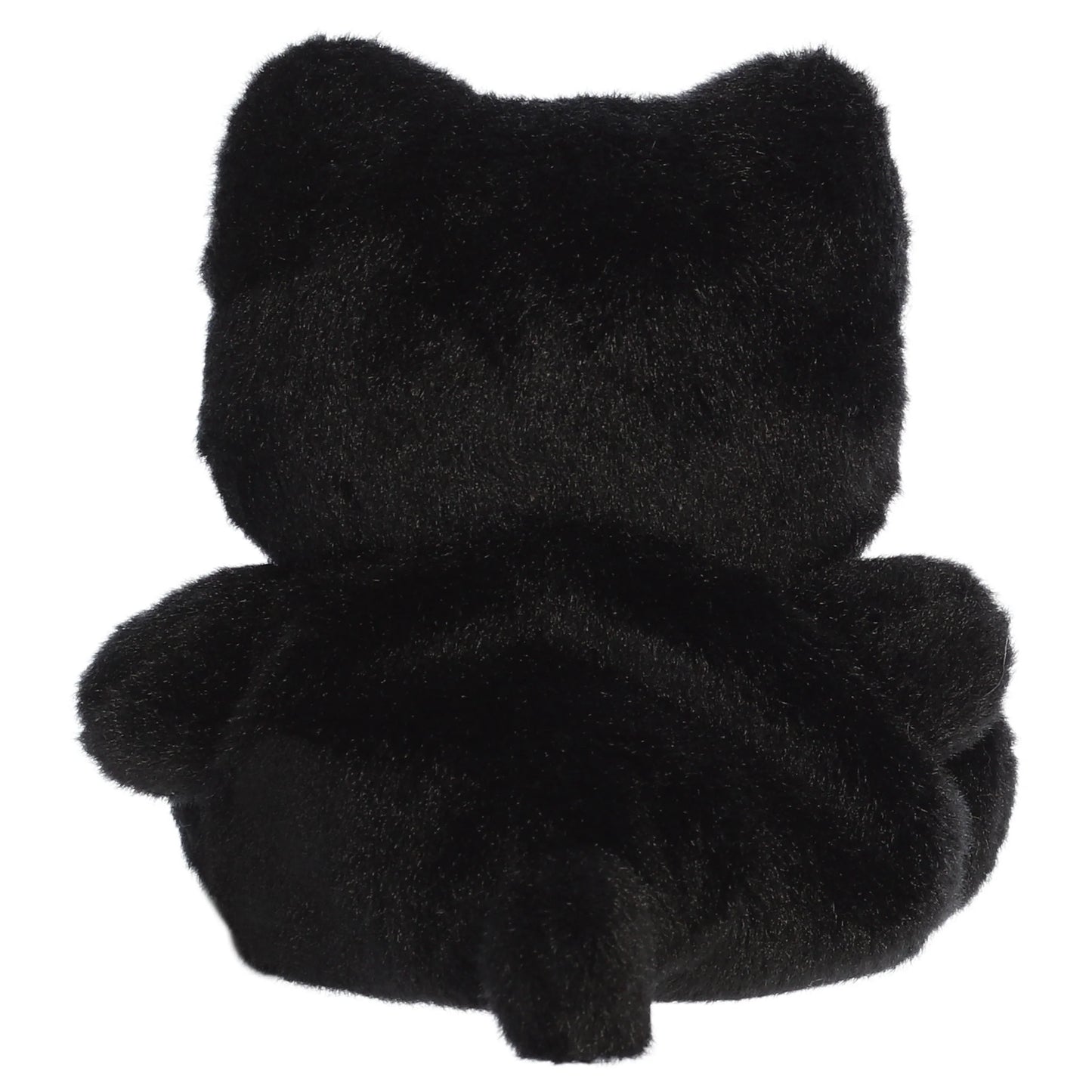 Palm Pals Tasty Peach Mint Black Out Meowchi plush toy with deep black fur, vibrant mint-green inner ears, and matching blushing cheeks