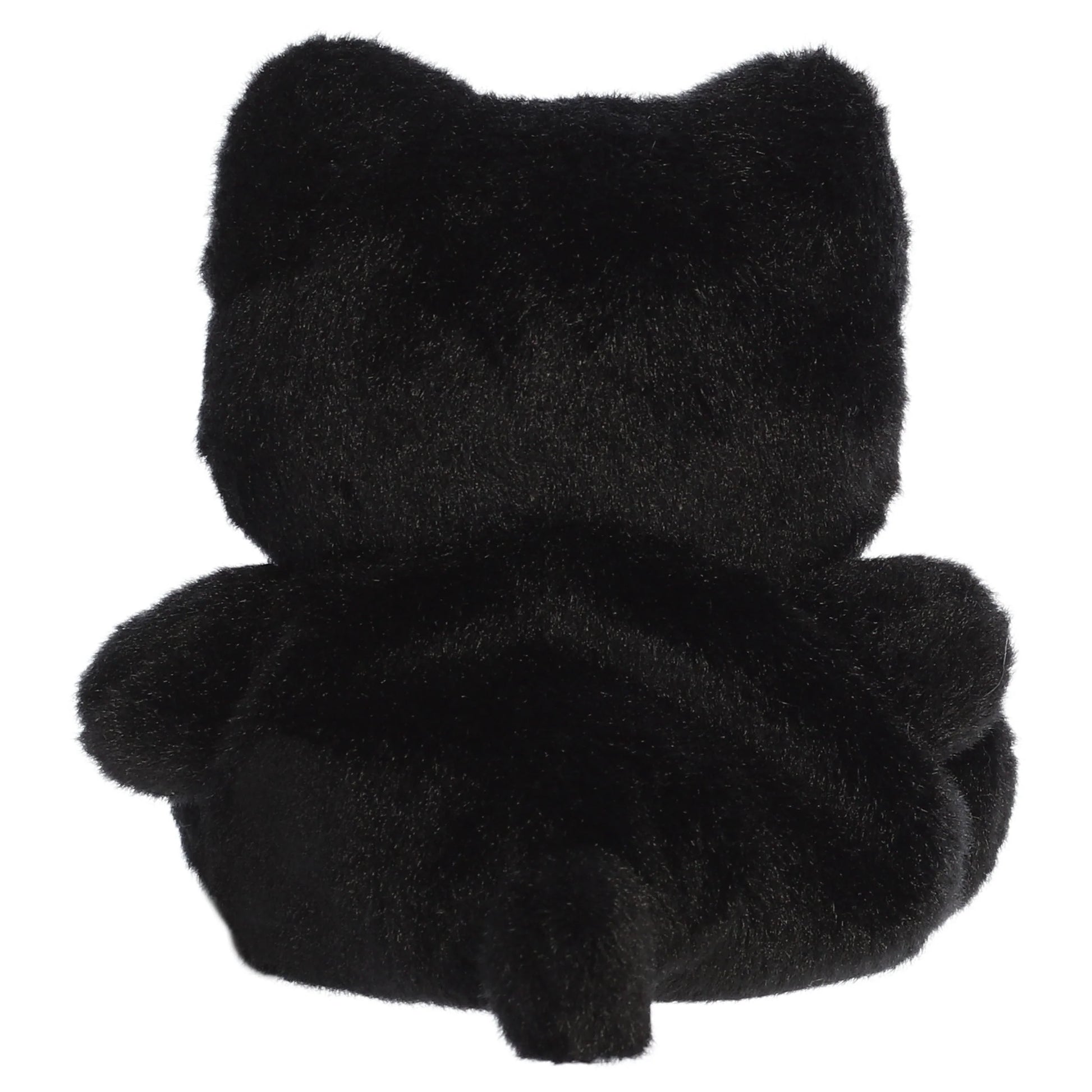 Palm Pals Tasty Peach Mint Black Out Meowchi plush toy with deep black fur, vibrant mint-green inner ears, and matching blushing cheeks