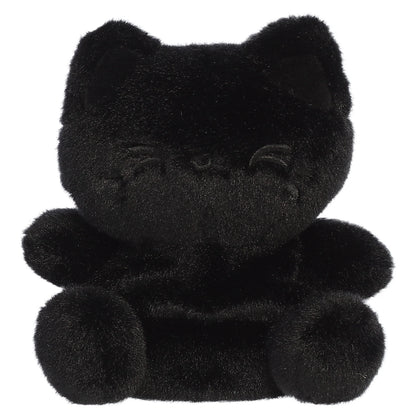 Palm Pals Tasty Peach Sesame Black Out Meowchi plush toy with an all-black monochromatic body and embroidered face