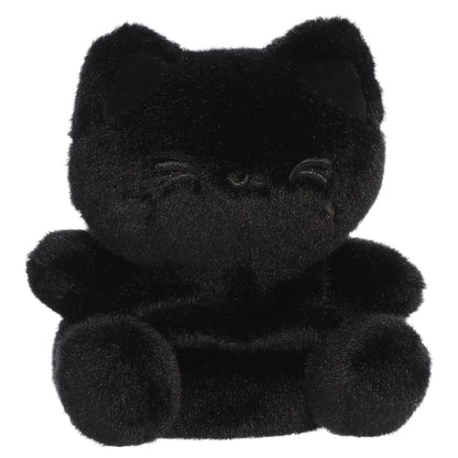 Palm Pals Tasty Peach Sesame Black Out Meowchi plush toy with an all-black monochromatic body and embroidered face