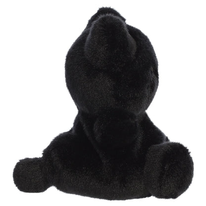 Palm Pals Tasty Peach Sesame Black Out Meowchi plush toy with an all-black monochromatic body and embroidered face