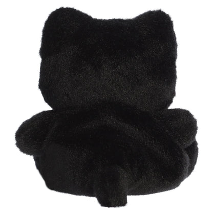 Palm Pals Tasty Peach Sesame Black Out Meowchi plush toy with an all-black monochromatic body and embroidered face