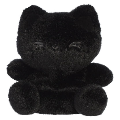 Palm Pals Tasty Peach Sesame Black Out Meowchi plush toy with an all-black monochromatic body and embroidered face