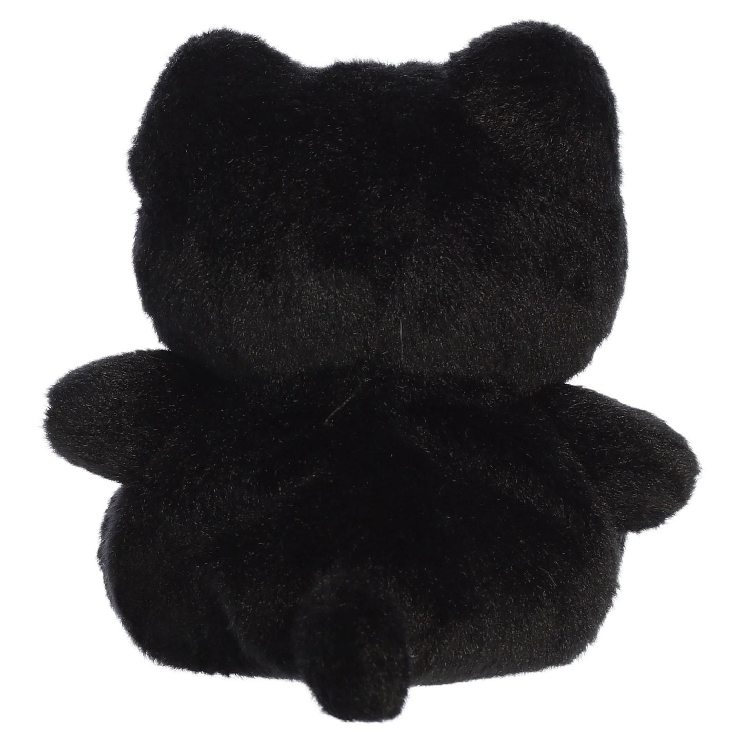 Palm Pals Tasty Peach Taro Black Out Meowchi plush toy with a black body, taro-purple wink, and matching inner ears