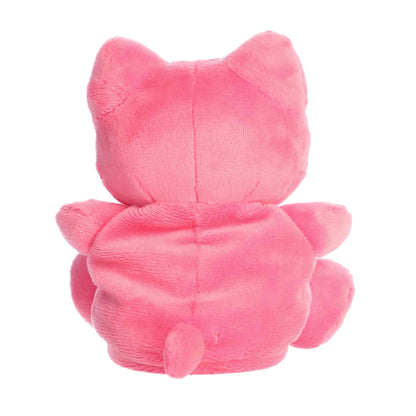 Back view of Palm Pals Tasty Peach Vivid Pink Meowchi 5-inch plush soft toy
