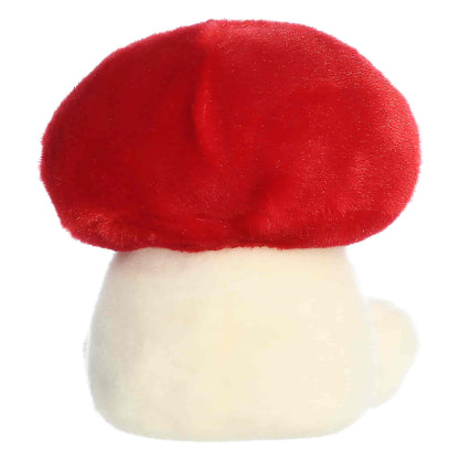 Palm Pals Tim Peppermint Mushroom 4.5-inch plush featuring a red mushroom cap decorated with embroidered peppermint candies and a cream stem.