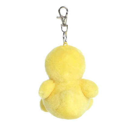 Palm Pals Tubby Rubber Ducky 4-inch clip-on plush, a bright yellow duck with orange beak and keychain clip.