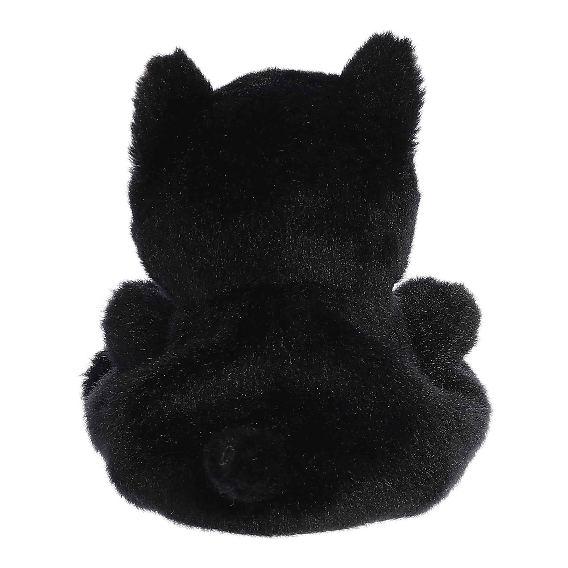 Palm Pals Twilight Black Cat 4.5-inch plush featuring sleek black fur, bright golden eyes, pink ear lining, and embroidered pink paw pads.