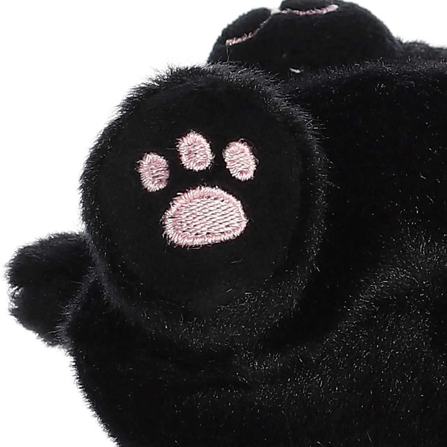 Palm Pals Twilight Black Cat 4.5-inch plush featuring sleek black fur, bright golden eyes, pink ear lining, and embroidered pink paw pads.