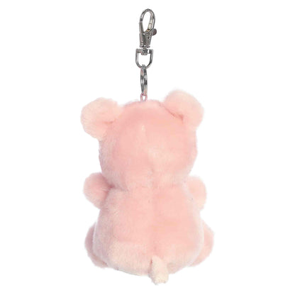 Palm Pals Wizard Pig Clip-On plush featuring soft pink fur, a whimsical snout, and a metal keychain clip.