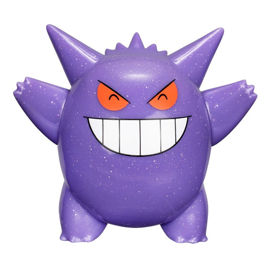 Officially licensed Jazwares Pokémon 30th Anniversary 3-inch glitter purple Gengar battle figure.
