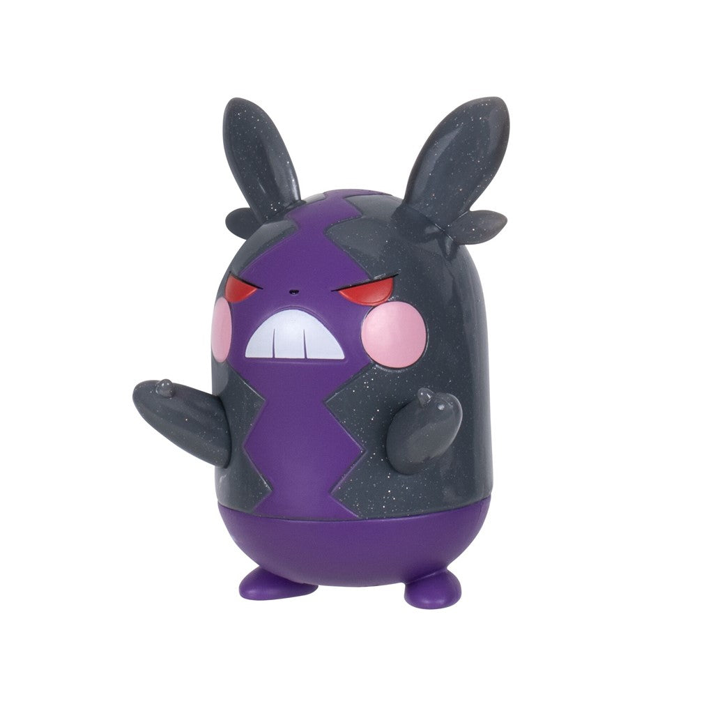 Officially licensed Jazwares Pokémon 30th Anniversary 3-inch glitter Morpeko Hangry Mode battle figure.