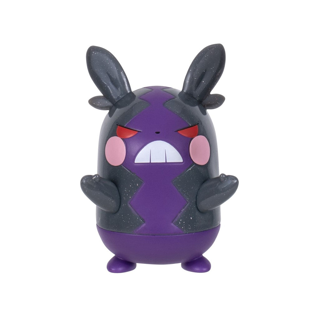 Officially licensed Jazwares Pokémon 30th Anniversary 3-inch glitter Morpeko Hangry Mode battle figure.