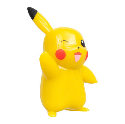 Officially licensed Jazwares Pokémon 30th Anniversary 3-inch glitter Pikachu battle figure winking.