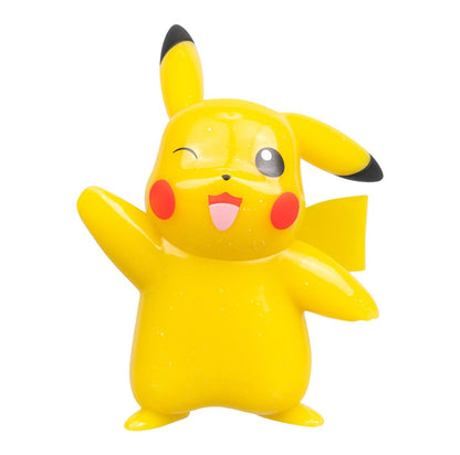 Officially licensed Jazwares Pokémon 30th Anniversary 3-inch glitter Pikachu battle figure winking.