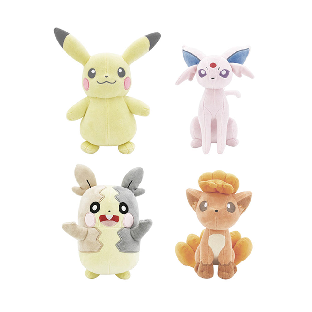 Officially licensed Jazwares Pokémon 30th Anniversary 8-inch pastel plush group of four to collect. 