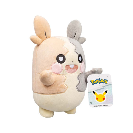 Officially licensed Jazwares Pokémon 30th Anniversary 8-inch pastel Morpeko plush.