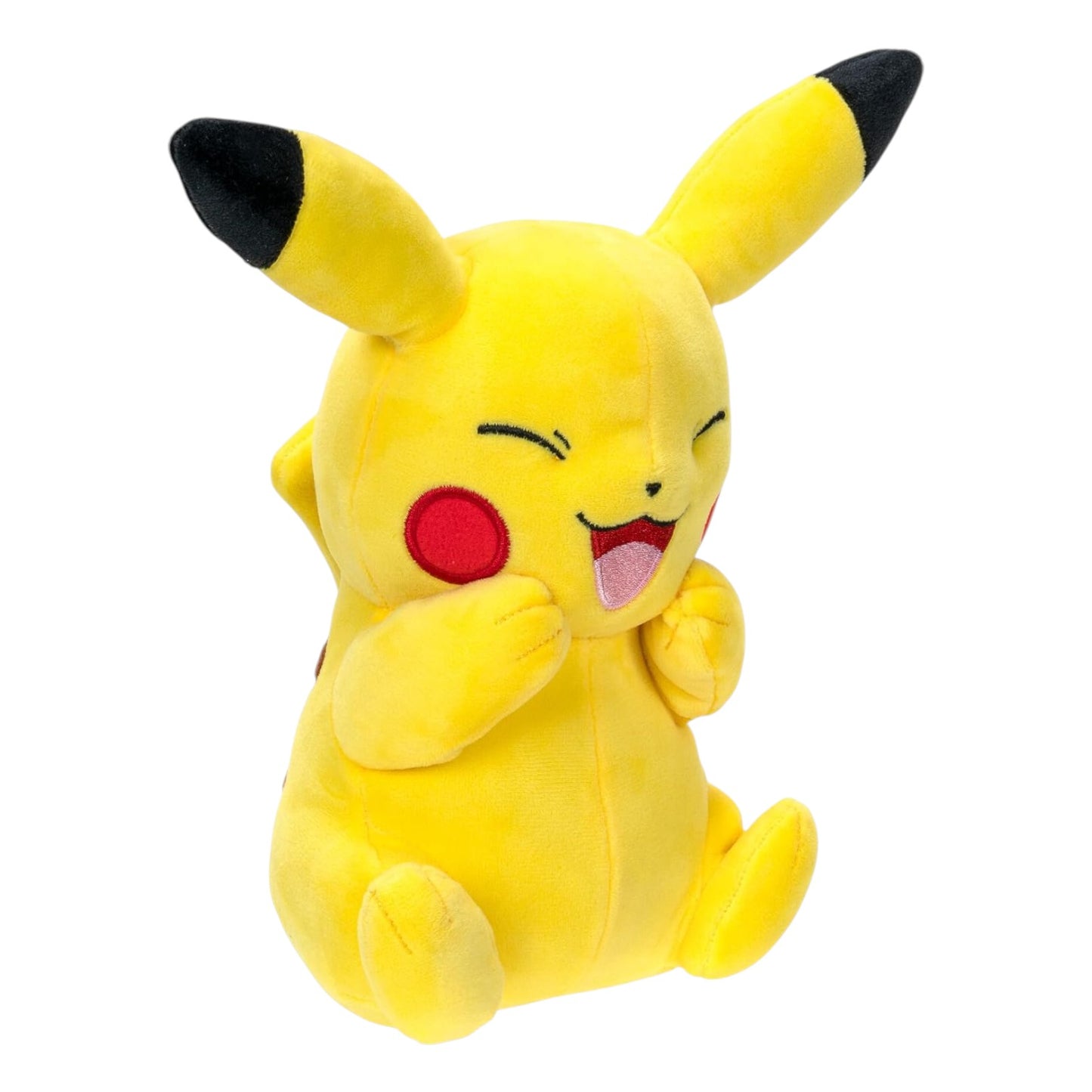 Plush toy of Pikachu on a white background