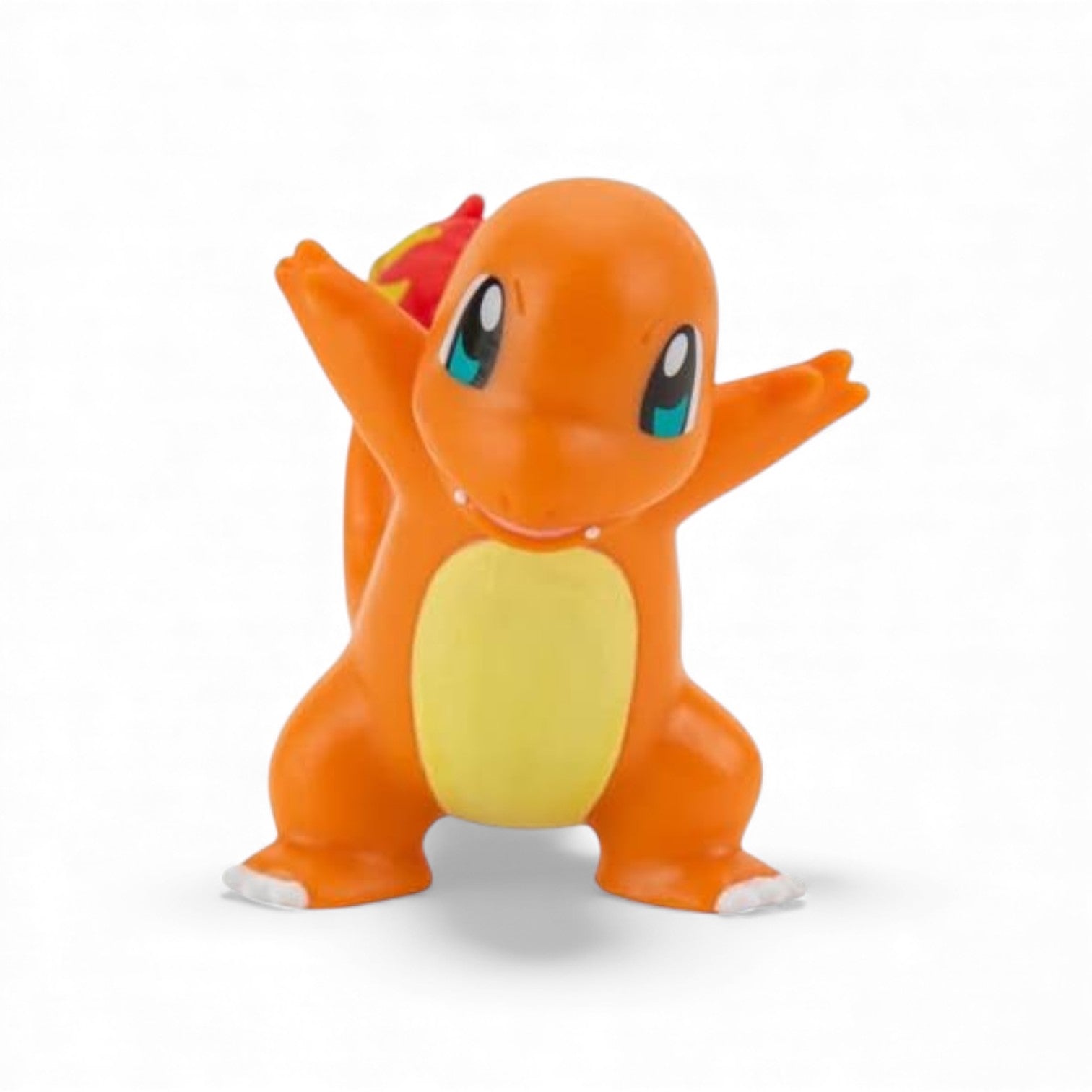 Toy figure of a red and yellow character on a white background