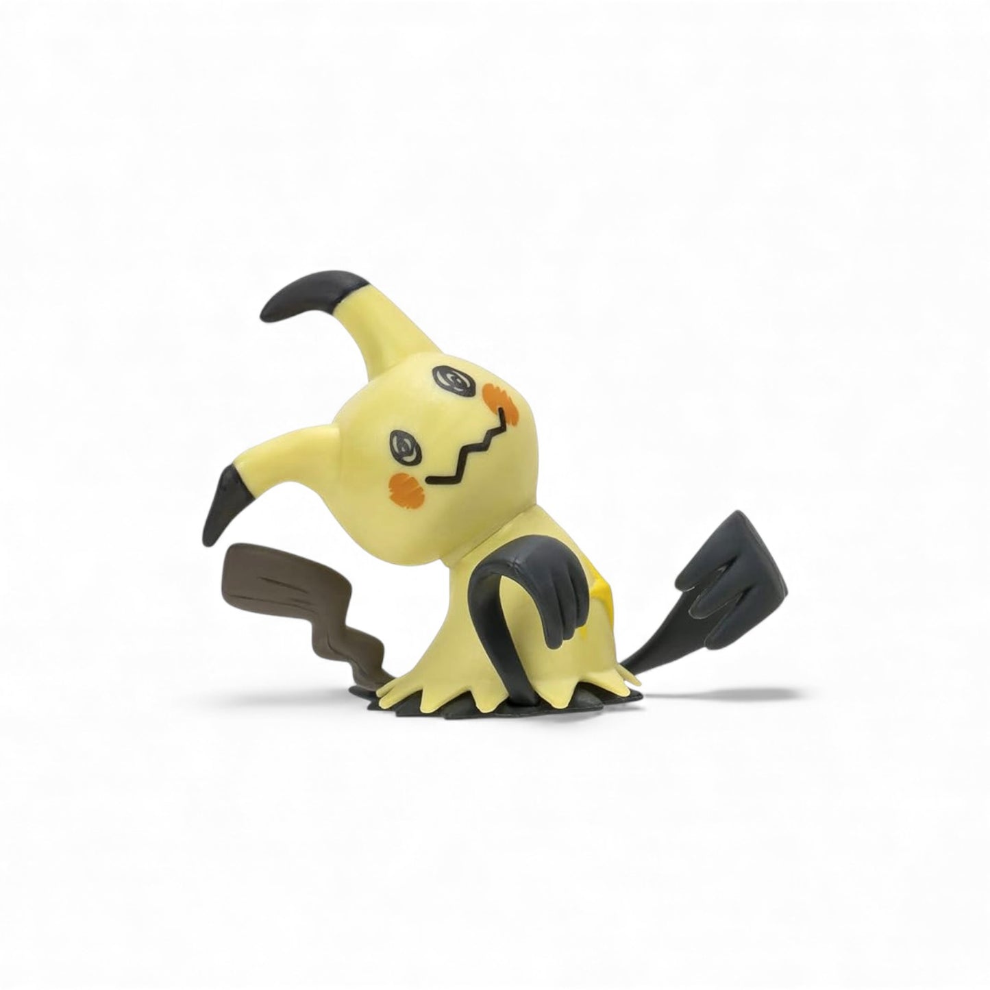 Yellow and black cartoon character on a white background