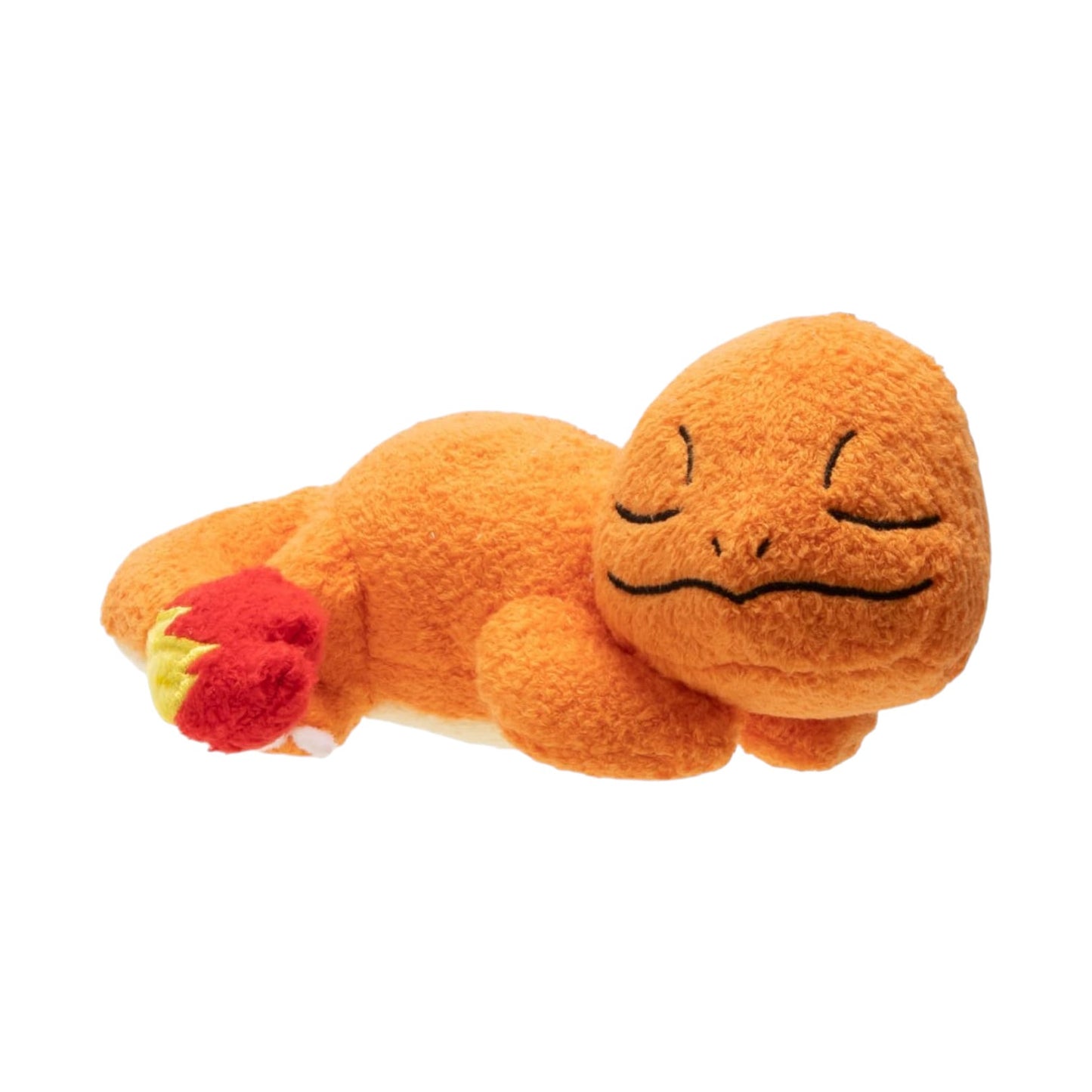 Front view of the Pokémon 5-Inch Sleeping Charmander Plush.