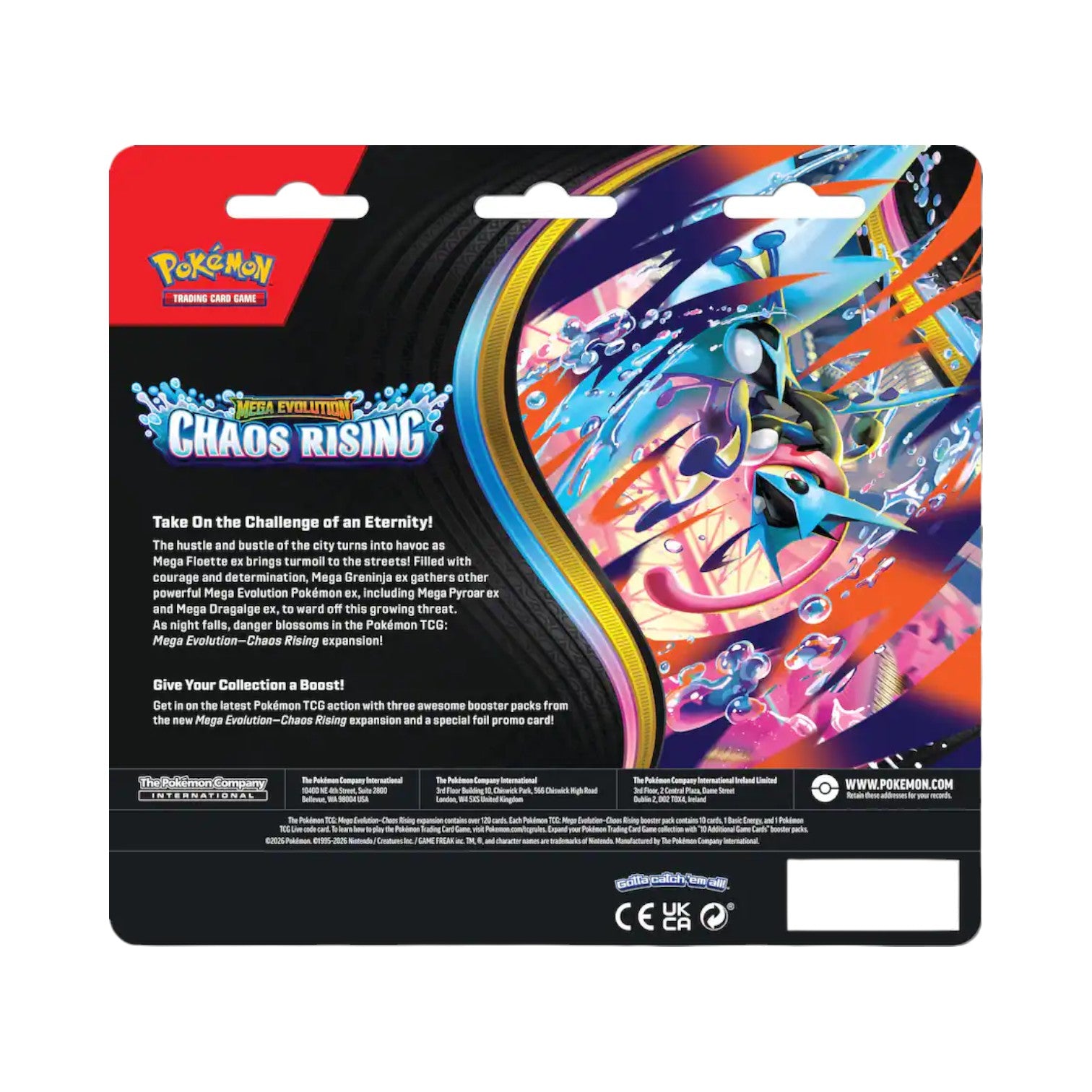 Pokémon Trading Card Game Mega Evolution Chaos Rising 3-Pack Booster featuring Charmeleon promo card