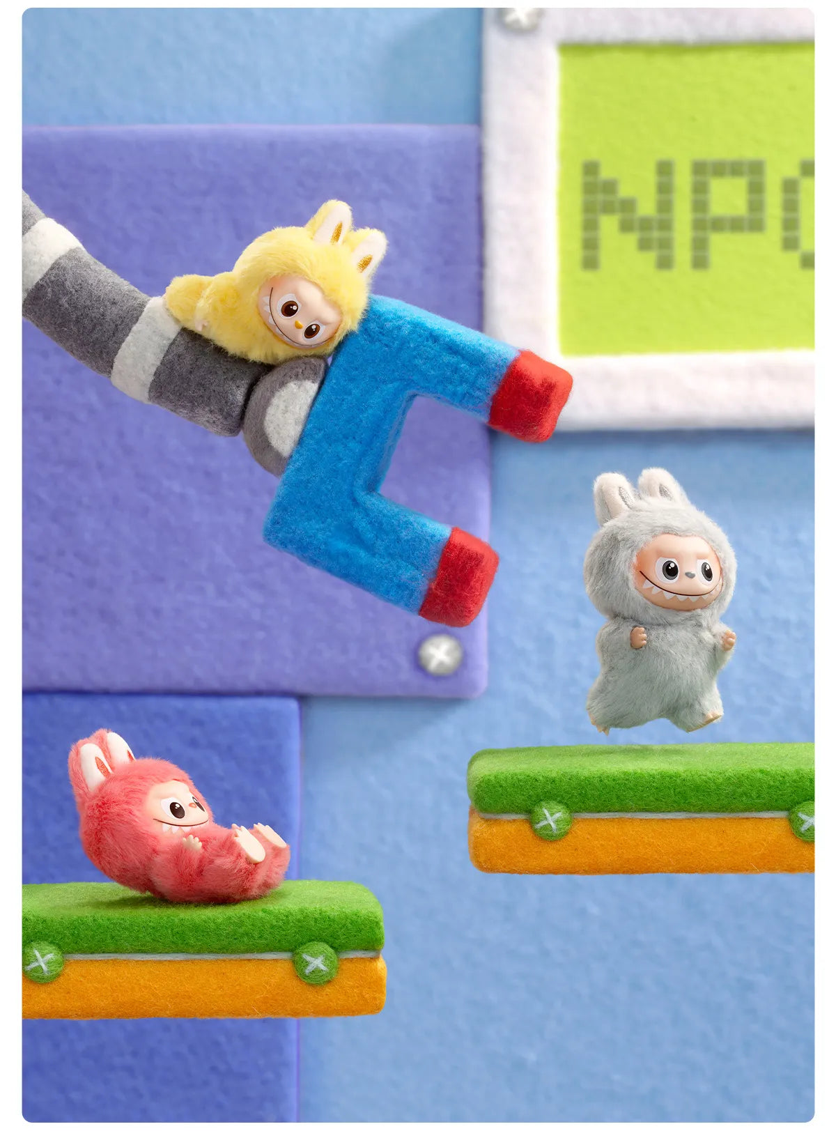 Children's play mat with cartoon characters on a colorful background