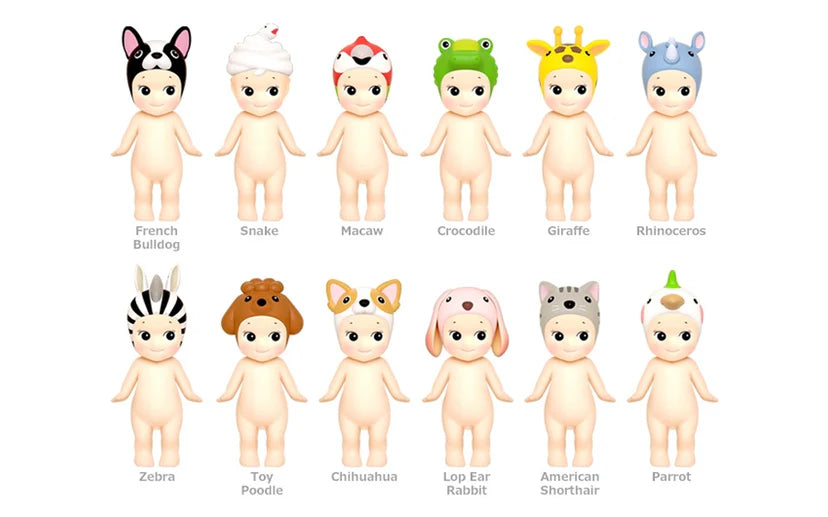Sonny Angel Animal Series 3 Mystery Character Mini Figure Blind Box, featuring cherub figures wearing various animal headgear
