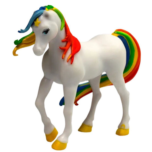 Starlite CheeBee 2.5-inch collectible retro Rainbow Brite figure, the white horse with a rainbow mane and tail.