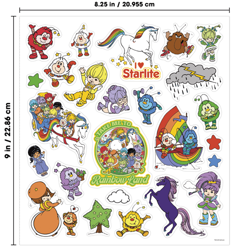 Rainbow Brite Grab and Go activity pad featuring sticker sheets, coloring pages, and play scenes with Starlite and the Color Kids