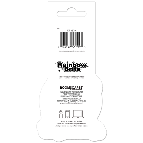 Back of a product packaging with 'Rainbow Brite' branding and product details.