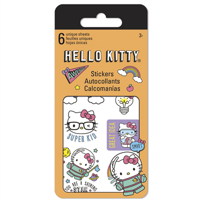 Hello Kitty stickers packaging with illustrations on a white background