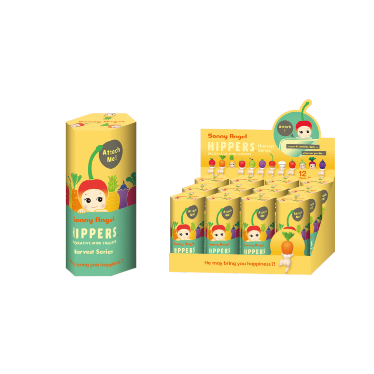 Harvest Series blind box packaging and countertop display showing assorted boxes and lineup preview