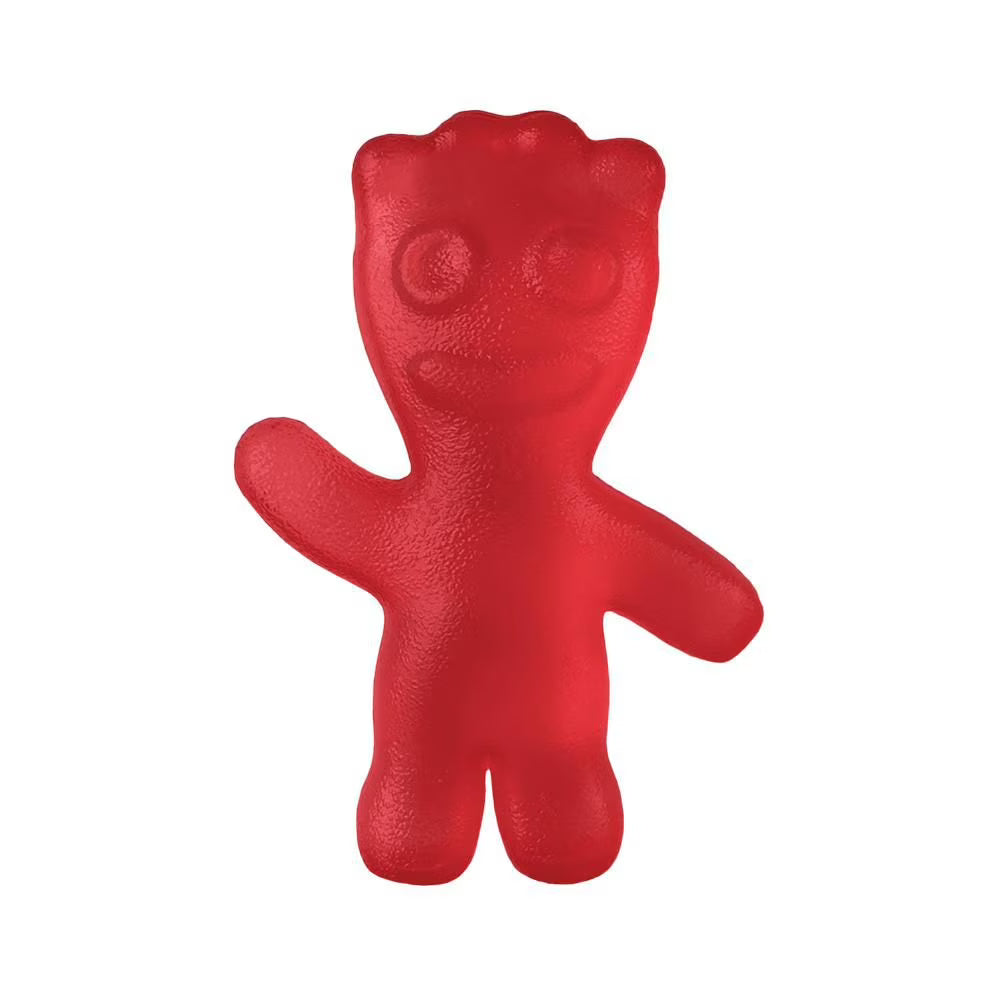 a translucent red Sour Patch Kids Squishy Toy