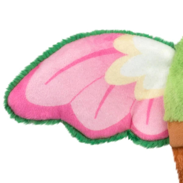 Squishable Alter Egos Series 21 Plant Mothman plush sitting in a plush brown flowerpot with bright green fur, leafy antennae, and leafy wings.