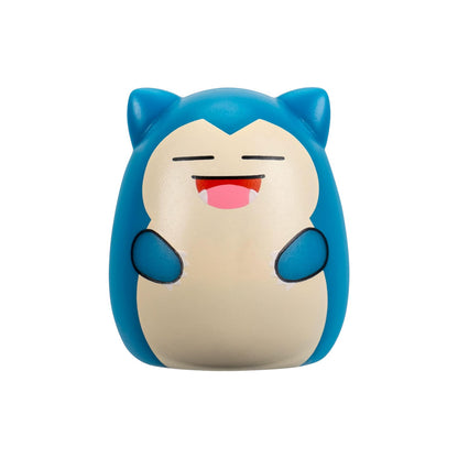 Blue and beige cartoon-like character on a white background