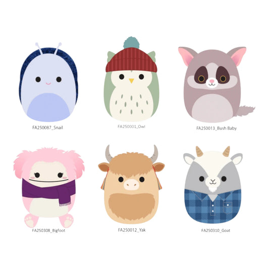 Squishmallows 5 Inch Plush Assortment - Fall - Bush Baby - Bigfoot with Scarf, Yak