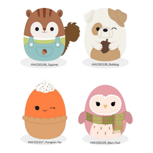 Squishmallows 8 Inch Plush Assortment - Harvest - Pumpkin Pie - Squirrel - Barn Owl - Bulldog