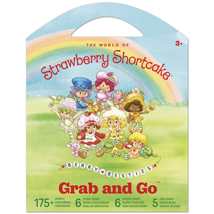 Strawberry Shortcake product packaging with characters and rainbow on a white background