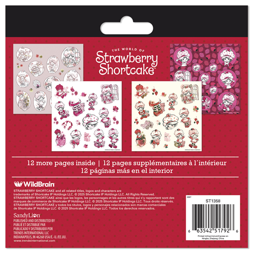 Strawberry Shortcake sticker book packaging with images of stickers on a red background
