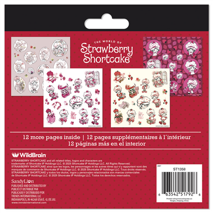 Strawberry Shortcake sticker book packaging with images of stickers on a red background