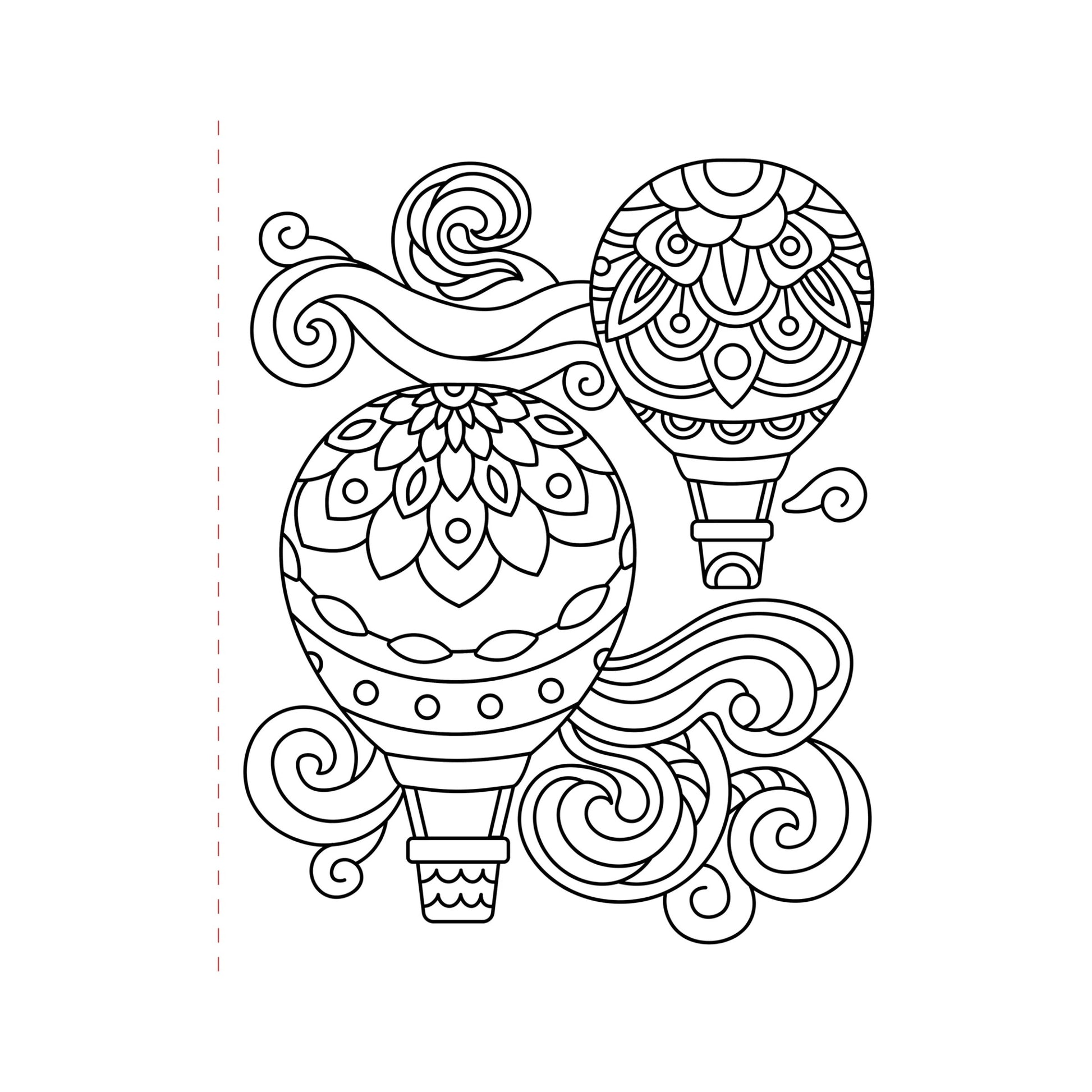 Decorative hot air balloon with intricate patterns on a white background