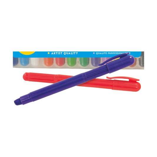 Studio Series 12-Piece Watercolor Crayon Set in a reusable hard plastic case, showing vibrant, twist-up water-soluble crayons.